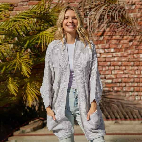 Oversized Fold Over Sleeve Open Front Cardigan 24864046_db55964e-4947-44b3-b080-fc953bf8a212