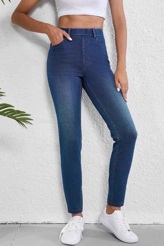 Pockets Straight Leg Washed Stretchy Knit Jeans 24864065_8b72730b-4ef9-4e43-a110-69eb7236b973