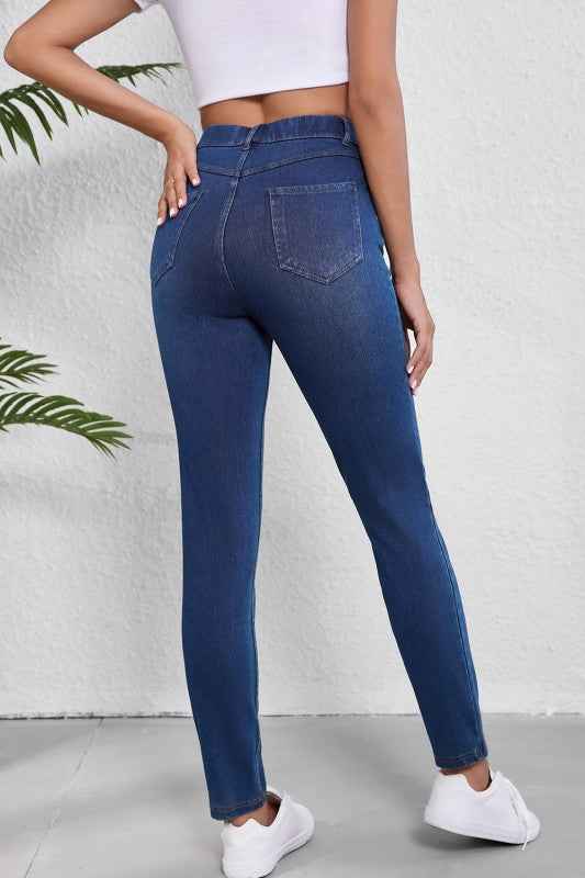 Pockets Straight Leg Washed Stretchy Knit Jeans 24864065_fad8e442-2df5-4f79-93fd-b730f9dd9aa2