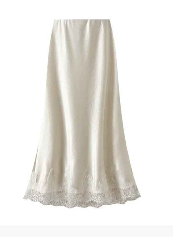 Satin Midi Skirt with Lace Trim Cream 24869229_1063d38b-8e7e-4962-98d5-d86904e09530