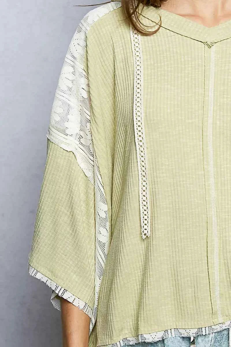 POL Short Sleeve Hoodie Top with Lace Detail 248f580b-54e9-4ed4-ac2e-ce3def0f28c5-Max-Origin