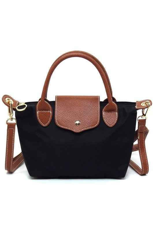 Nylon Flap Satchel Crossbody Bag BLACK one 24904871_81b477ac-4866-4434-a519-f26618e8991c