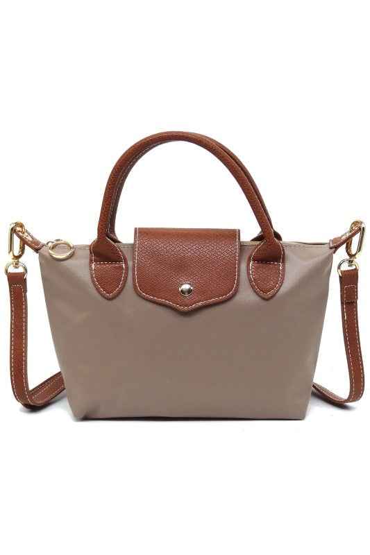 Nylon Flap Satchel Crossbody Bag TAUPE one 24904871_ce7f489f-13c8-4806-b787-f90087511194
