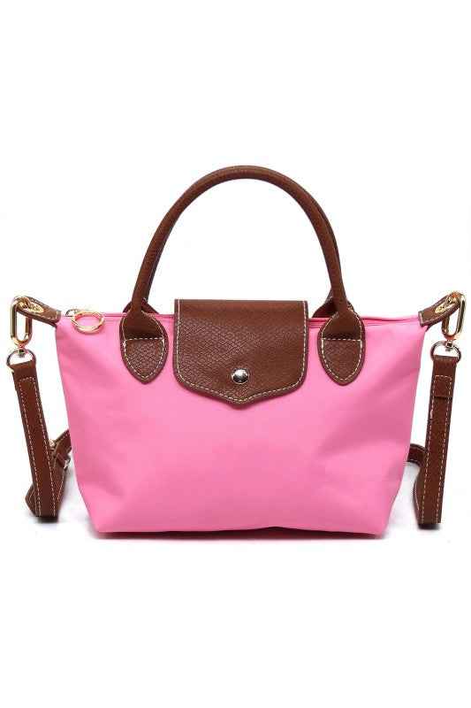 Nylon Flap Satchel Crossbody Bag Pink one 24904871_d0663102-d2d2-4690-8b95-1a896eb8e9c6