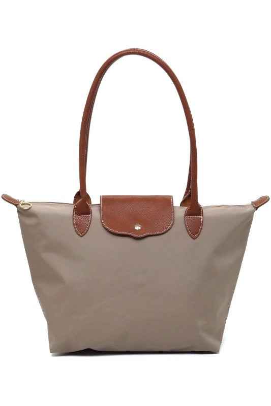 Nylon Flap Tote Bag TAUPE one 24904901_cd995e4d-f82e-40b3-b56f-4c25611ea09e