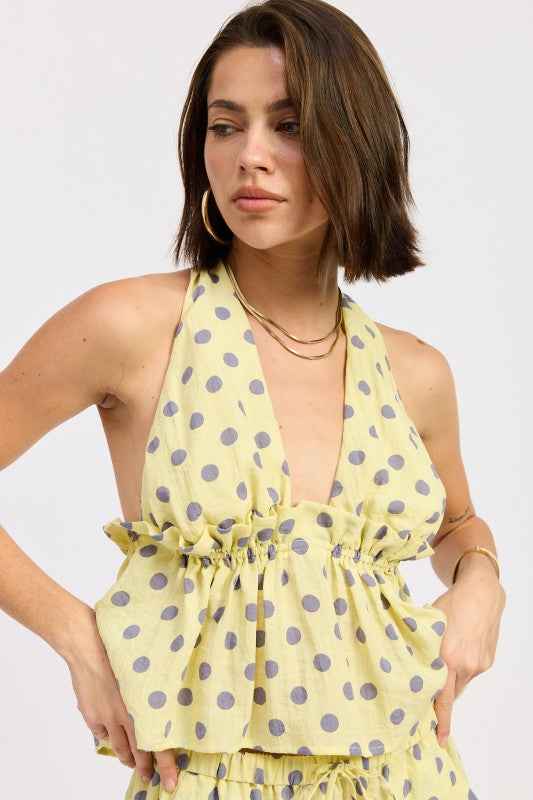 TIE BACK HALTER TOP WITH RUFFLE DETAIL 24913799_2239b3c0-e3dc-4ac9-b8d1-e7ffbdd389b8