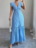 Floral Eyelet Ruffled Cap Sleeve Maxi Dress Sky Blue 24924d6c-139a-47a7-b755-fe4c2427a8f5-Max-Origin
