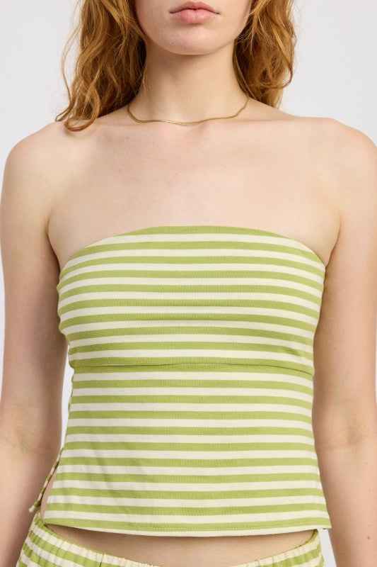 STRIPED JERSEY KNIT TUBE TOP 24996221_01ec3c66-40c0-41a0-b97d-ac100b636a40
