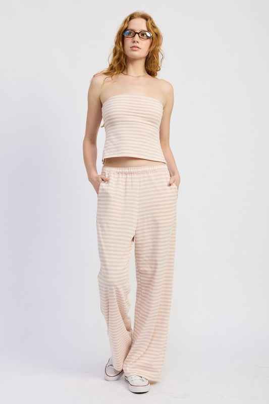 STRIPED JERSEY KNIT TUBE TOP 24996221_925722b4-0e30-4bc0-825b-98abf548e651