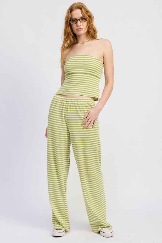 STRIPED PANTS WITH ELASTIC WAISTBAND AVOCADO IVORY STRIPE 24996222_3ba12927-b740-4154-9c38-a748b66f7bc9