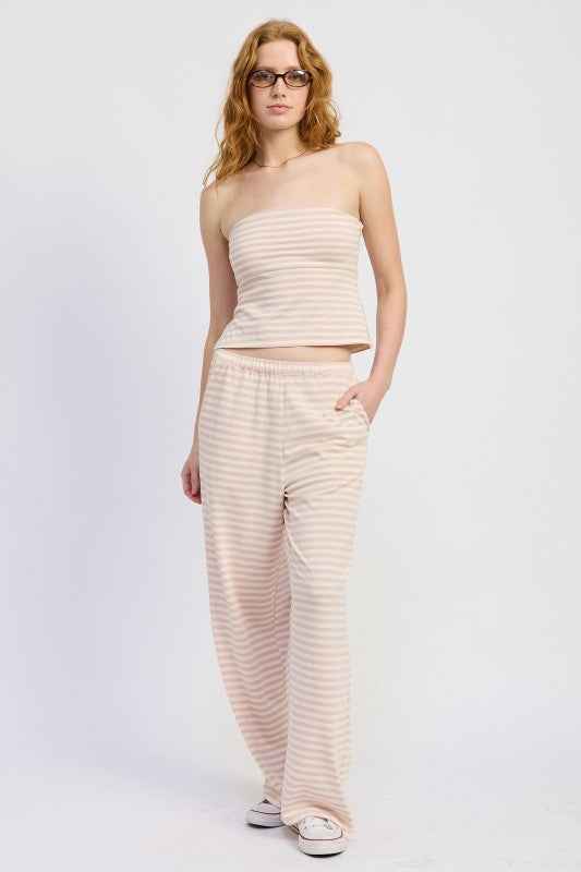 STRIPED PANTS WITH ELASTIC WAISTBAND PINK IVORY STRIPE 24996222_560d9aff-1560-40cd-9980-0fa8fcbb5ea9
