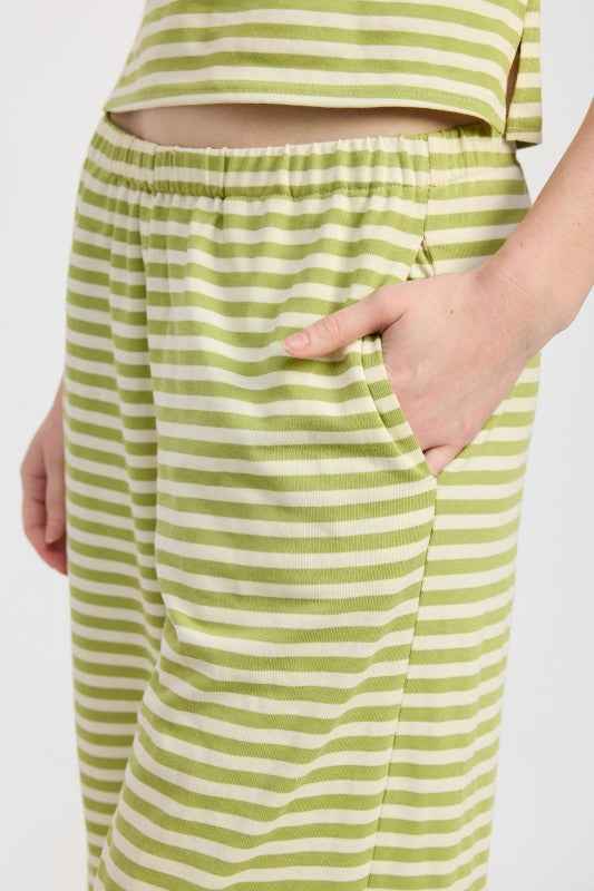 STRIPED PANTS WITH ELASTIC WAISTBAND 24996222_79359052-67a7-4d35-b800-6a8fbb5e6b04