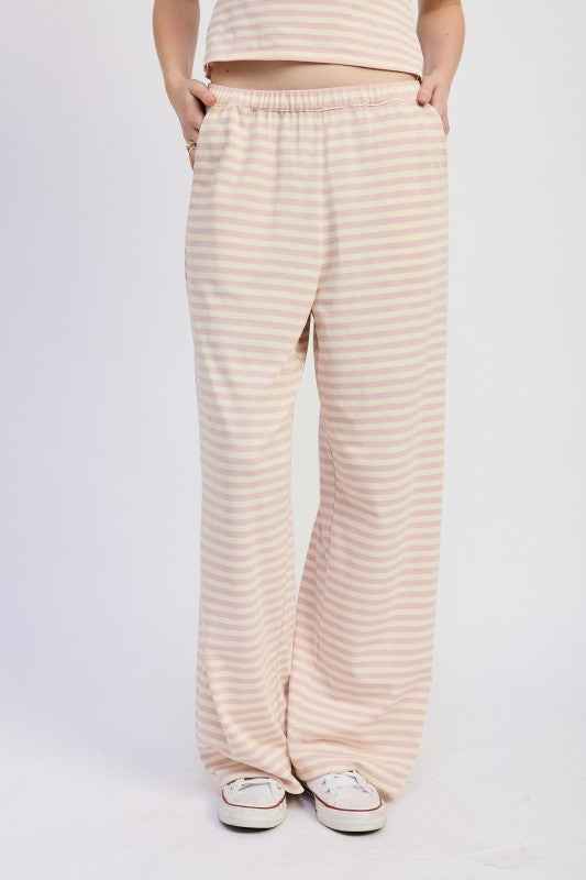 STRIPED PANTS WITH ELASTIC WAISTBAND 24996222_81d7d1ed-5581-44b2-a723-414e36b94dfb