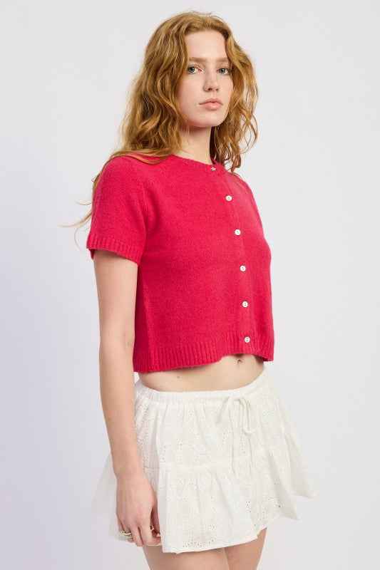 SHORT SLEEVE BUTTON UP CARDIGAN 24996225_92bb8cce-1420-4309-87a3-034eb0b3d4f3