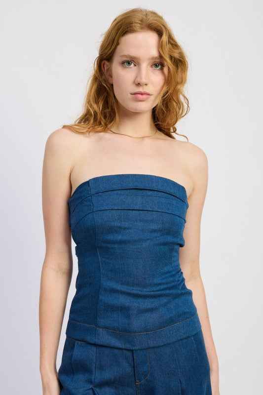 DENIM TUBE TOP WITH TIE BACK 24996276_61198da3-aaaf-41ef-aa8d-fa662003cc56