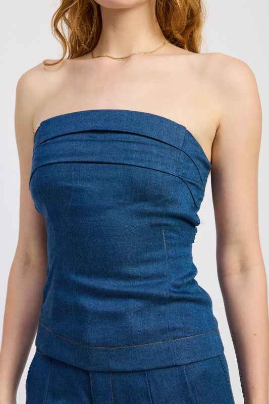 DENIM TUBE TOP WITH TIE BACK 24996276_c78063ae-710b-434d-8f49-8611731e34a2