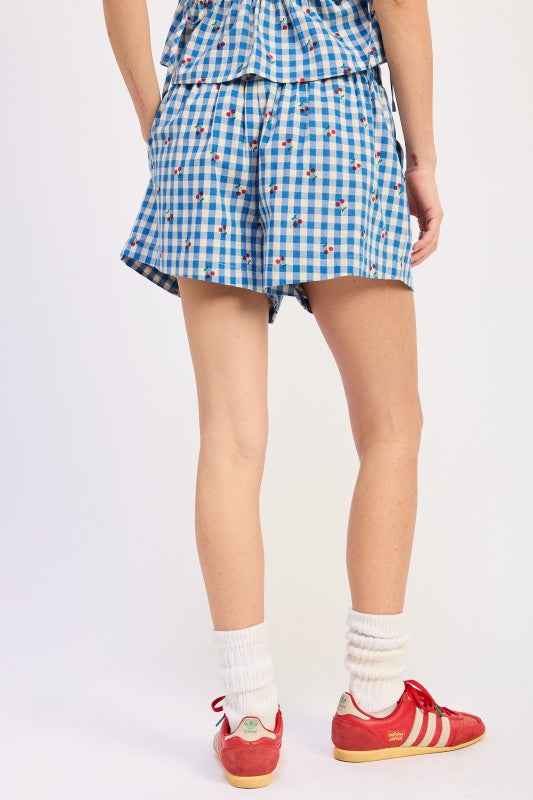 PLAID SHORTS WITH ELASTIC WAIST BAND 24996285_73f7ed3f-e0a0-4259-88f4-f020e49a32d8