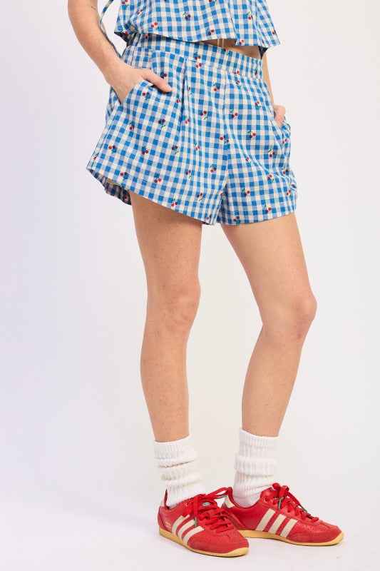 PLAID SHORTS WITH ELASTIC WAIST BAND 24996285_ad94470a-5e00-4cc5-80cd-67053628df6e