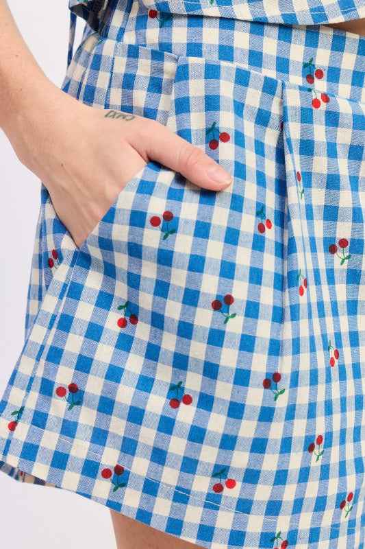 PLAID SHORTS WITH ELASTIC WAIST BAND 24996285_d7a8238b-056e-481d-89d2-4c4d411818c1