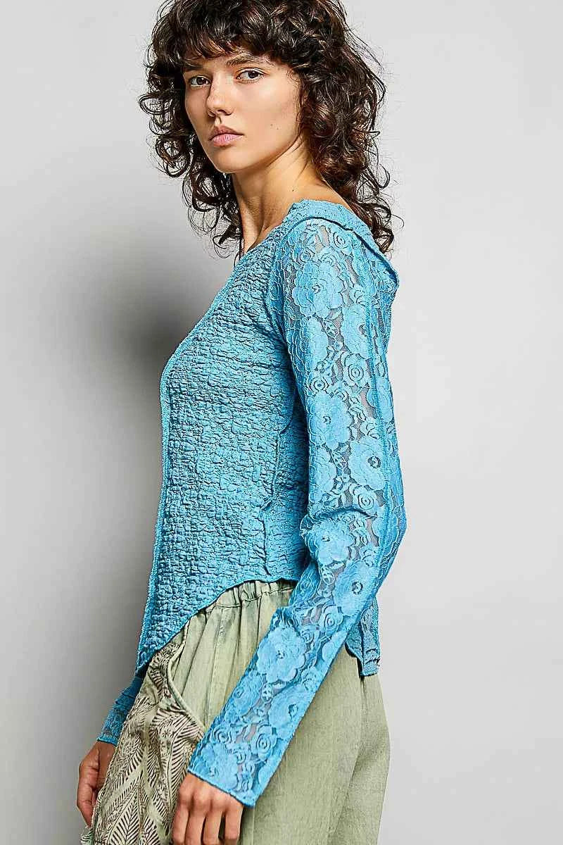 POL Round Neck Long Sleeve Exposed Seam Top with Lace Detail 24a6f03d-b086-40cd-a717-3d529226e2ec-Max-Origin