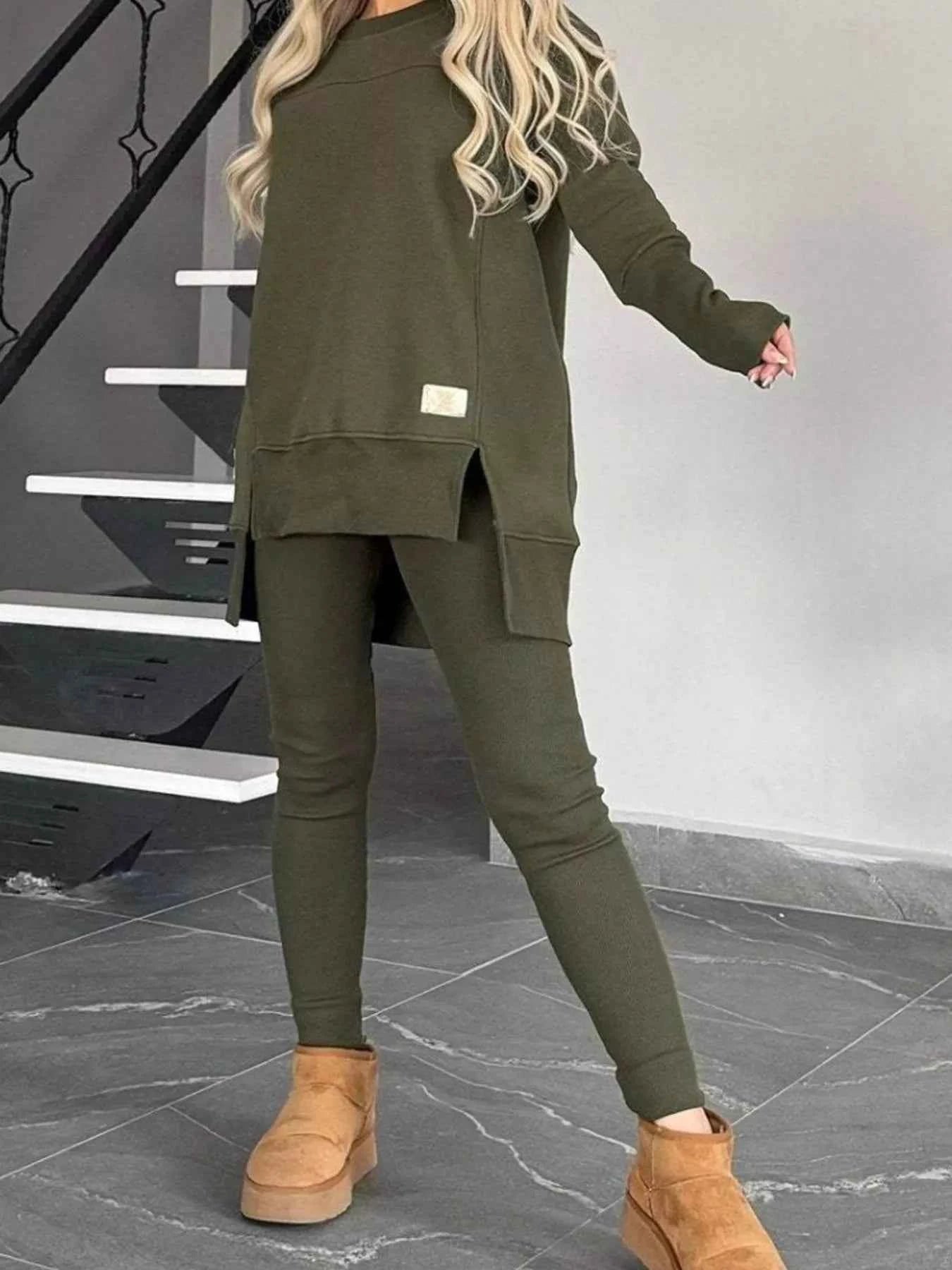 Full Size Slit Round Neck Top and Pants Set Plus Size 24a9ee30bf024ea399b1cf8718002c21-Max-Origin