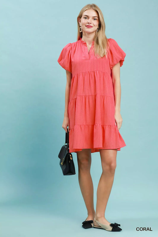 Puff Sleeve Tiered Babydoll Dress 24b4c9b4-317d-47ef-87eb-eb939c19ca4d-Max-Origin