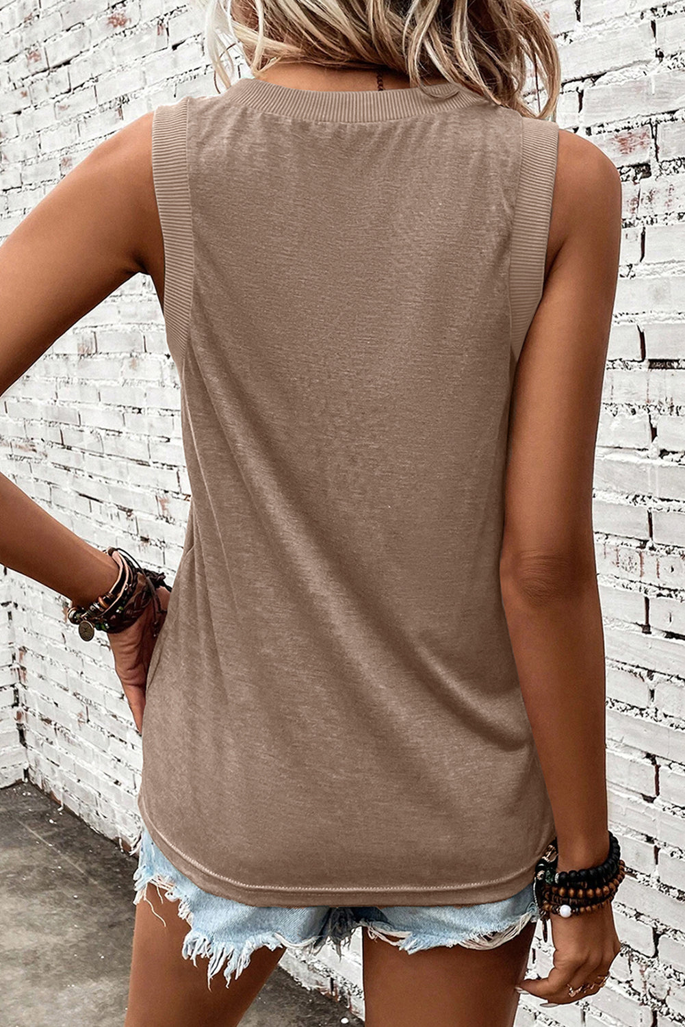 Simply Taupe Sequined Rodeo Graphic Fashion Tank Top 24c0156277389460