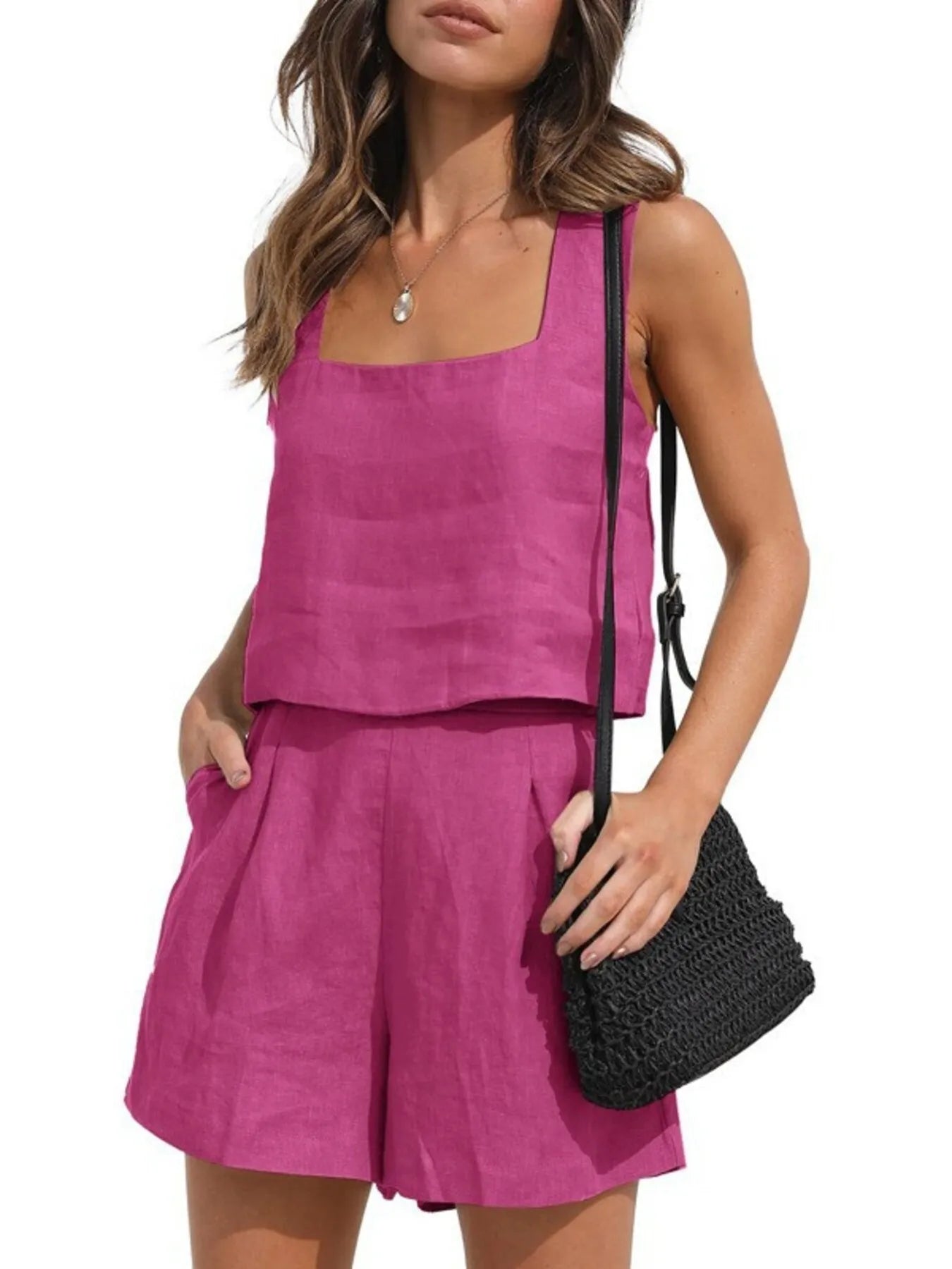 Square Neck Tank and Shorts Set Rose Red 24c64ffe816741a8b20d38a194c7b8cd-Max-Origin