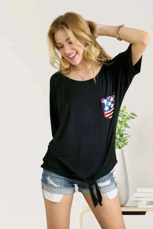 ADORA Sequin US Flag Pocketed Top 24d158a5868f41f6a90f4228163f7502-Max-Origin