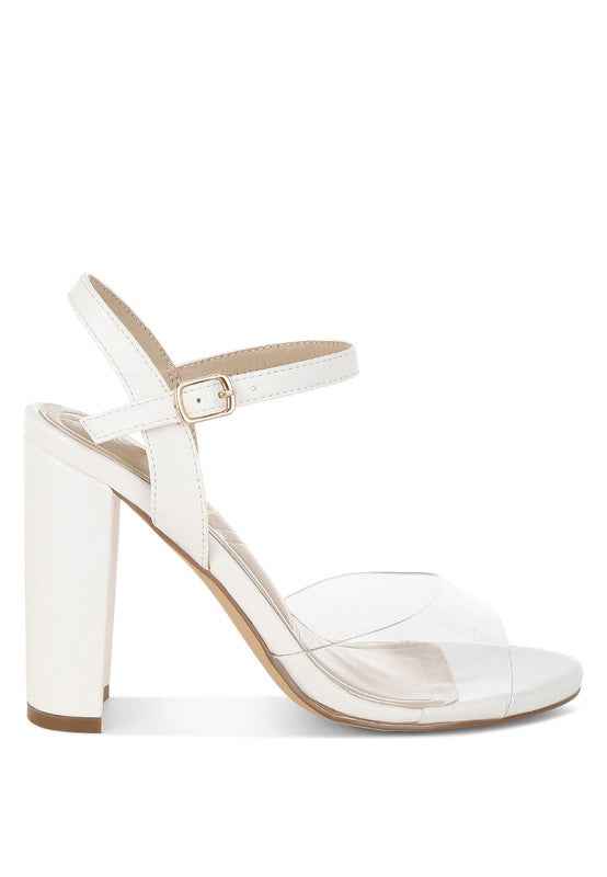 Perta Clear Strap Block Heel Sandals 24e79daa-4c53-4c67-9cca-252120bf4841