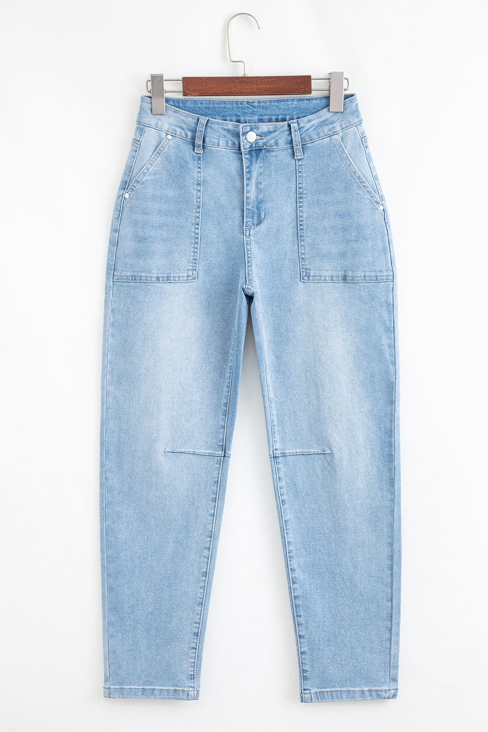 Beau Blue High Rise Relaxed Patch Pocket Jeans 24e9cfcb71afc06e