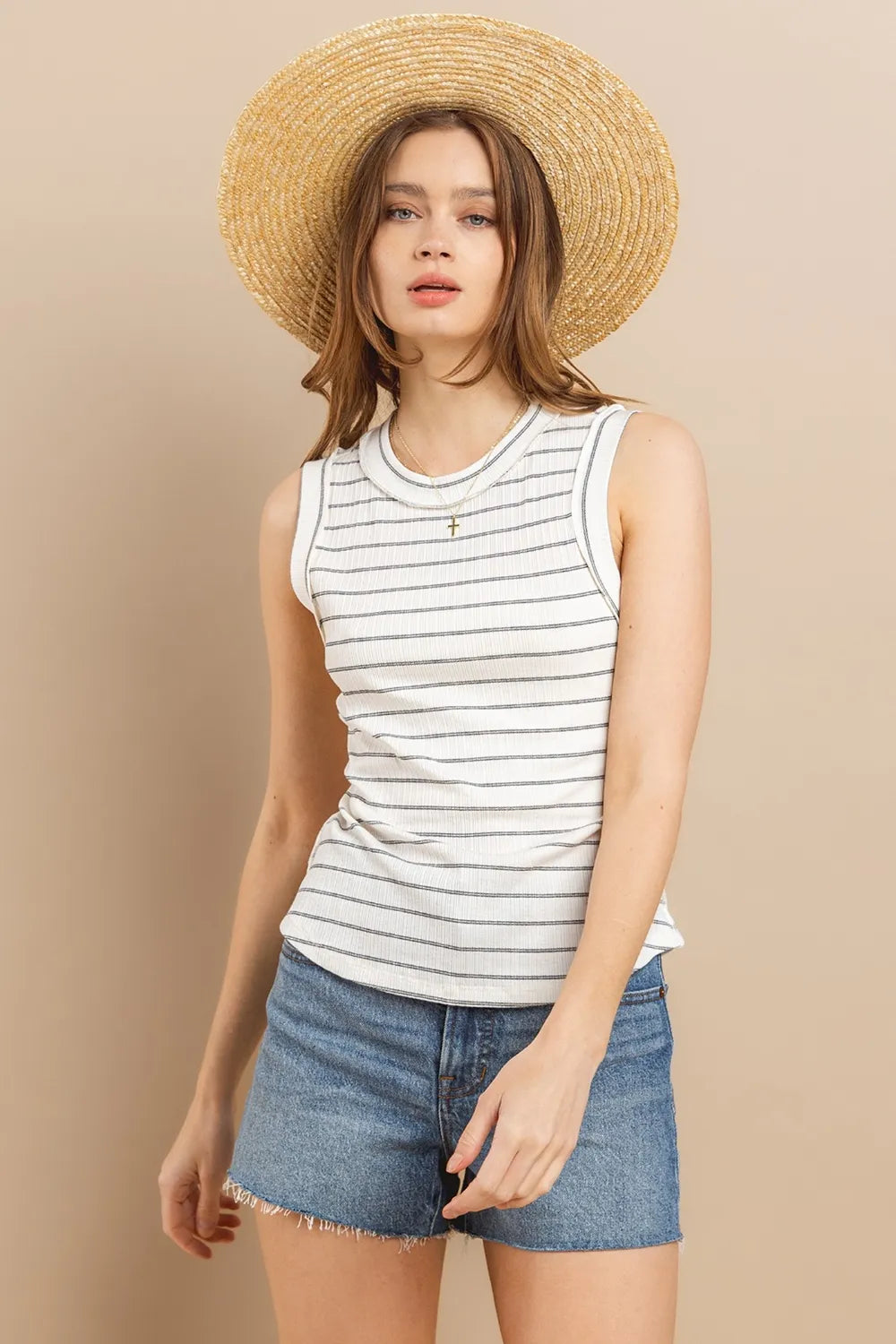 Ces Femme Striped Round Neck Tank 24f73e75-c9bf-482f-ae06-390e219dcbac-Max