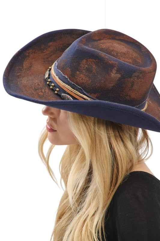 Distress Vintage Shapable Fedora Cowboy Hat 25034852_3e477242-6941-4942-94ac-b5d015d6f6ce