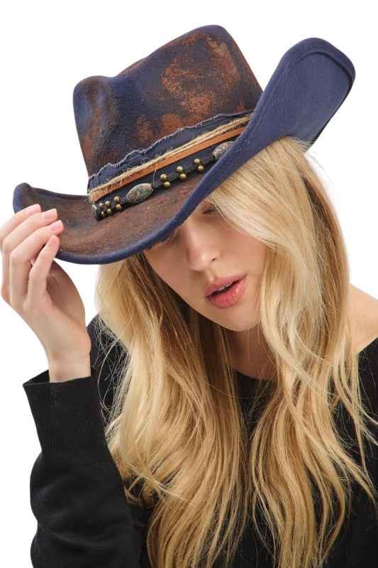 Distress Vintage Shapable Fedora Cowboy Hat 25034852_a4b2906a-13b9-413a-ad1d-2eaa98b7e66b