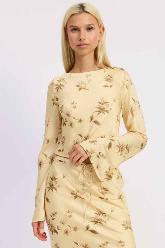 COWL NECK LONG SLEEVE BLOUSE BUTTER YELLOW PRINT 25035424_3a86224c-22df-4b3d-8f29-acd07a73315d