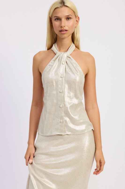 HALTER NECK BOTTON DOWN TOP CHAMPAGNE 25035429_82068d93-e755-4508-bcb6-a6d788d1211b