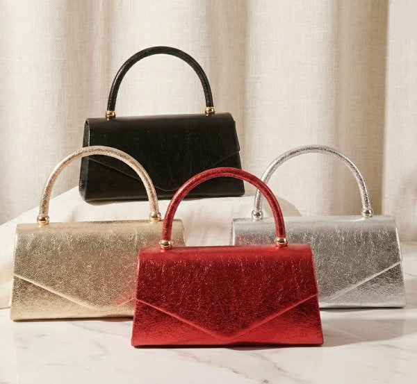 Metallic Glitter Mini Handbag Top Handle Triangle 25064736_03901c1e-d7cb-4dde-940f-b20ec278ef93