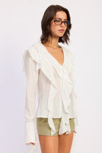 TIE FRONT RUFFLED TOP 25066277_667ae06d-70d9-46a4-9657-99f197408e52