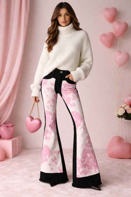 Rodeo Cowhide Bell Bottom Jean Black/Pink Black Orange- Long Inseam 34 25072653_9d5b127e-1dac-4b91-81d5-c55bb923f9bf