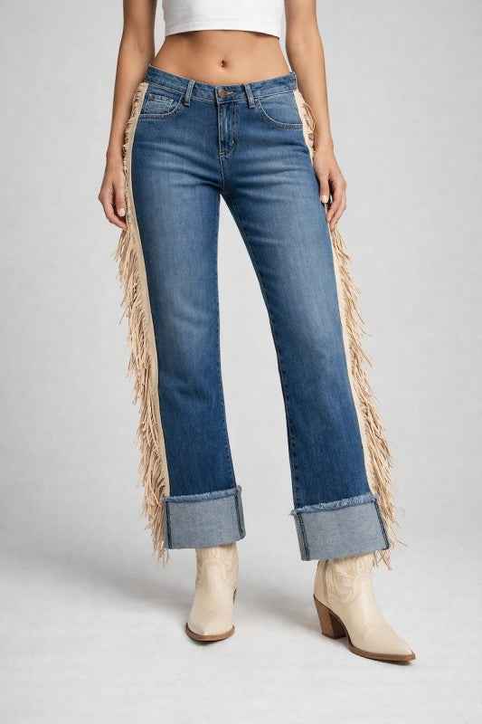 Gary Low Rise Fringe Jean Light Wash- Inseam 30 25077389_5345fed2-bd0d-4238-863d-279eea957712