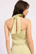 HALTER STRIPE TOP WITH LACE UP BACK DETAIL 25188945_14e55f7a-fec1-4c5e-87a4-a030b960b971