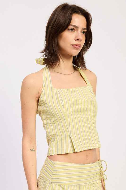HALTER STRIPE TOP WITH LACE UP BACK DETAIL 25188945_b9e9d90d-e858-4637-8377-bd6433311354