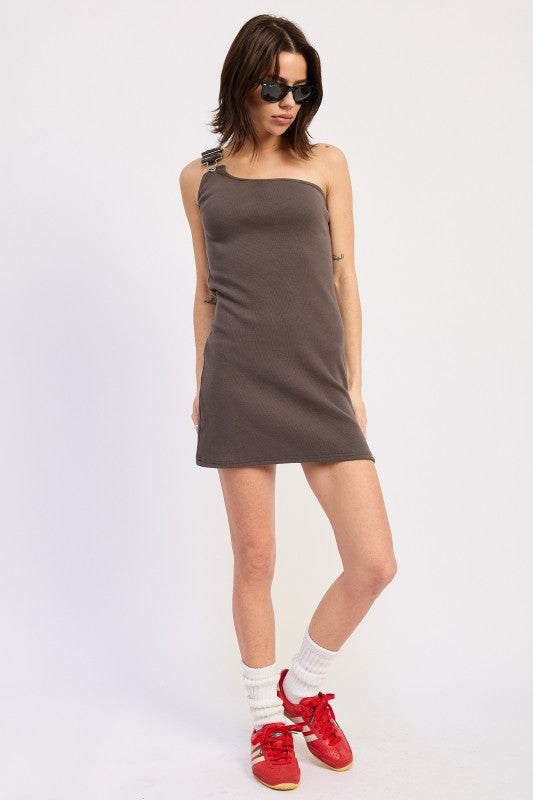 One shoulder ribbed mini dress with buckle detail 25188989_d5526e7f-b2d0-4804-afdf-ba93bf6ad55b