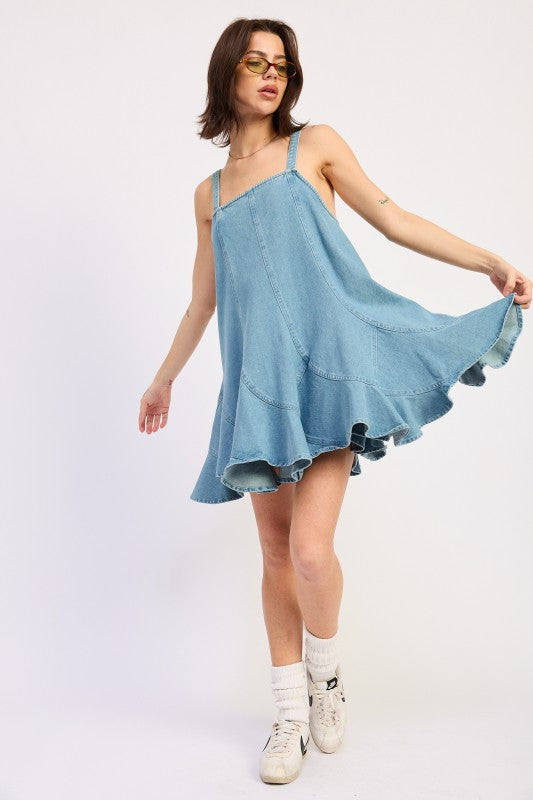 Paneled denim overall dress 25189353_add9fae7-5d97-4fad-91bf-92c3b0f3ae6a