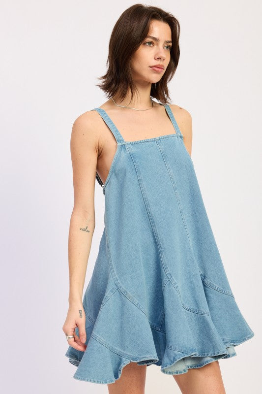 Paneled denim overall dress 25189353_c2be0750-679e-471d-8288-a174193423f5