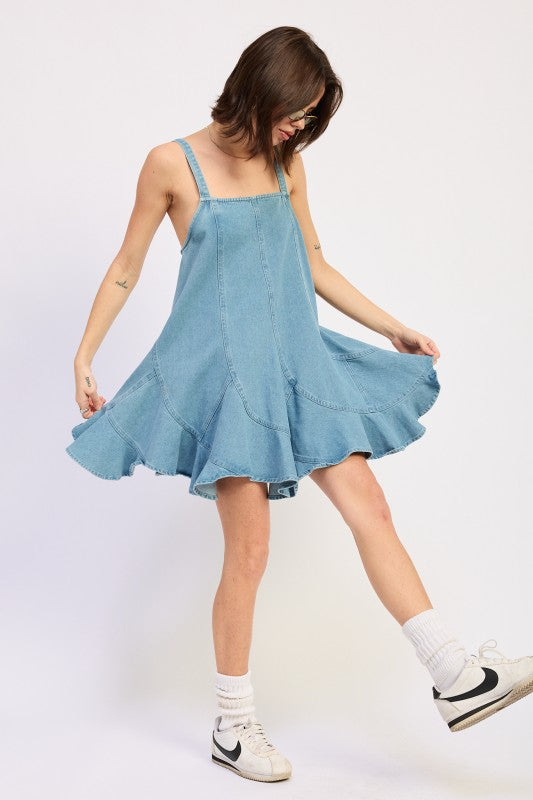 Paneled denim overall dress 25189353_fed26d78-f409-4b6a-a1d3-4e217d64a494