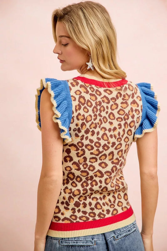 4th Of July Leopard Ruffled Detail Knit Top 251ab8df-0485-400d-b154-5ce8a18aaa9c-Max-Origin