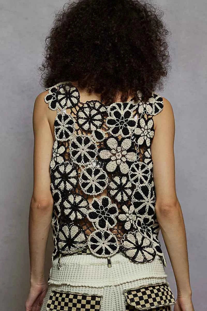 POL Round Neck Floral Crochet Sleeveless Cropped Top 251f32c2-f4a5-481d-aca6-e992d53d5b00-Max-Origin