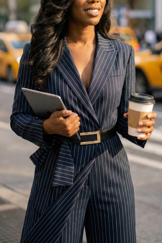 Pinstripe Tailored Belted Jumpsuit 25209291_12e7d358-e2e5-4ae3-9b86-815124a12fb2