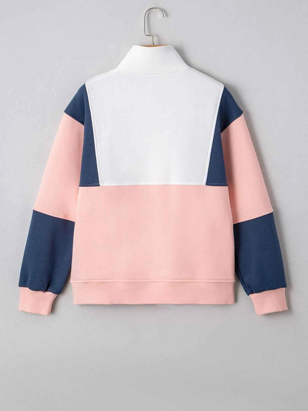 Colorblock Patchwork Half Button Baggy Sweatshirt 252ad1a8-77de-4a45-bac2-a37956af2f8d-Max-Origin